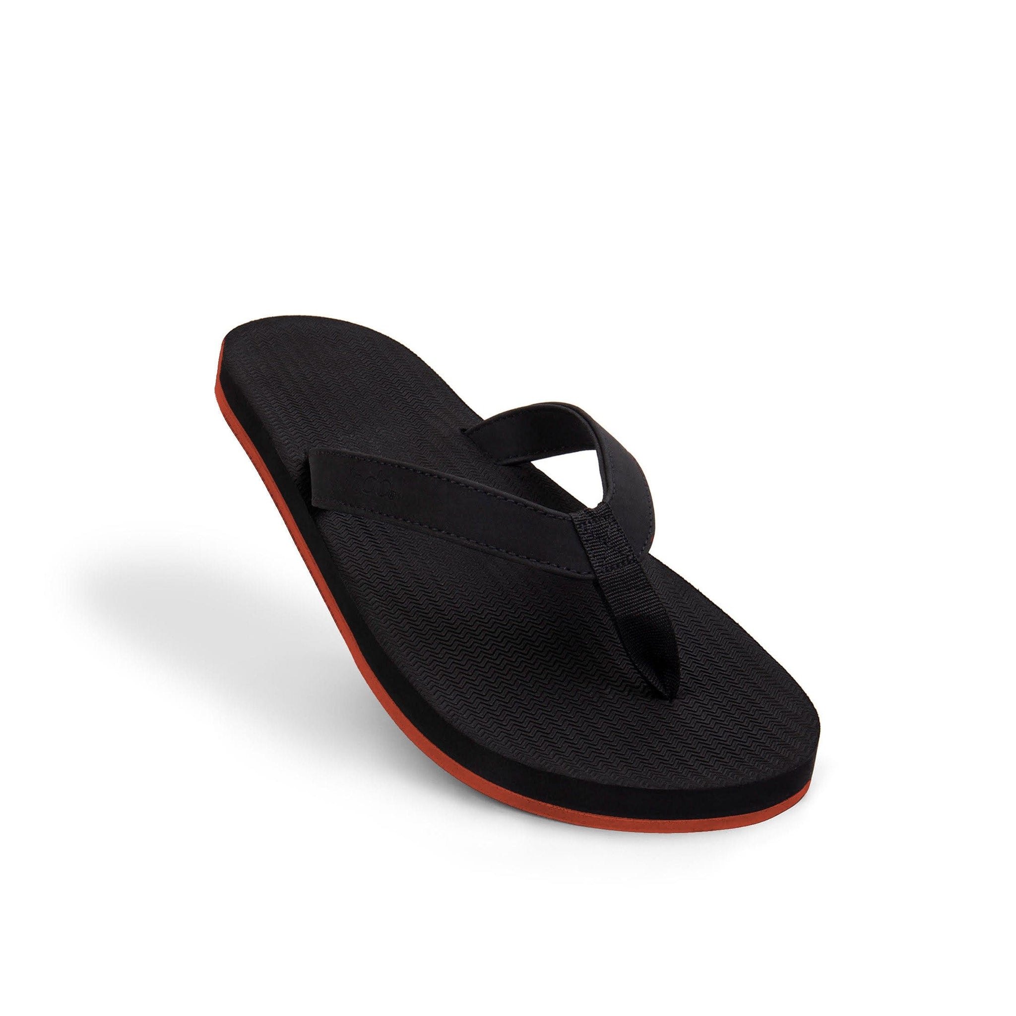 Men’s Flip Flops Sneaker Sole - Black/Orange Sole