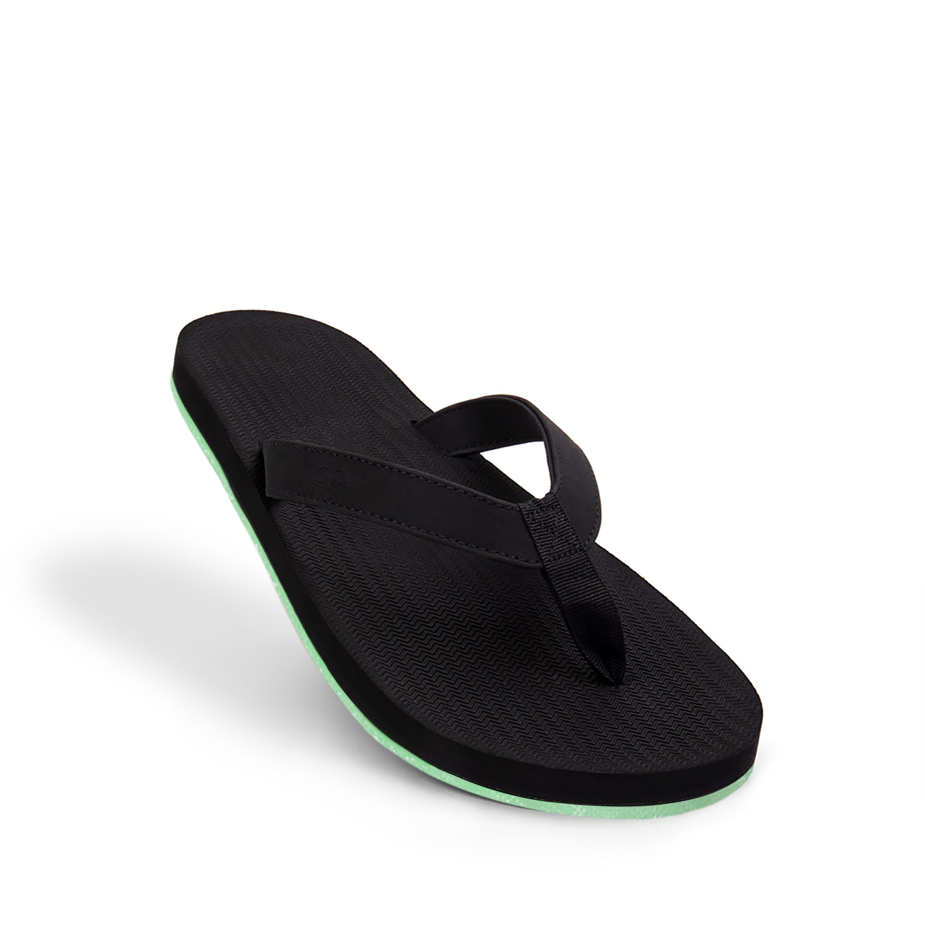 Men’s Flip Flops Sneaker Sole - Lime Sole/Black