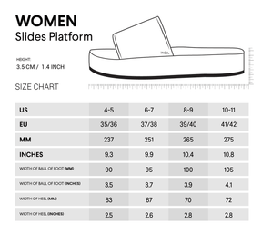 Women's Slide Platform - Black - Indosole
