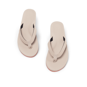 Women's Flip Flops Sneaker Sole - Sea Salt/Orange Sole - Indosole