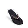 Indosole men's flip flop in black with camouflage print strap detail