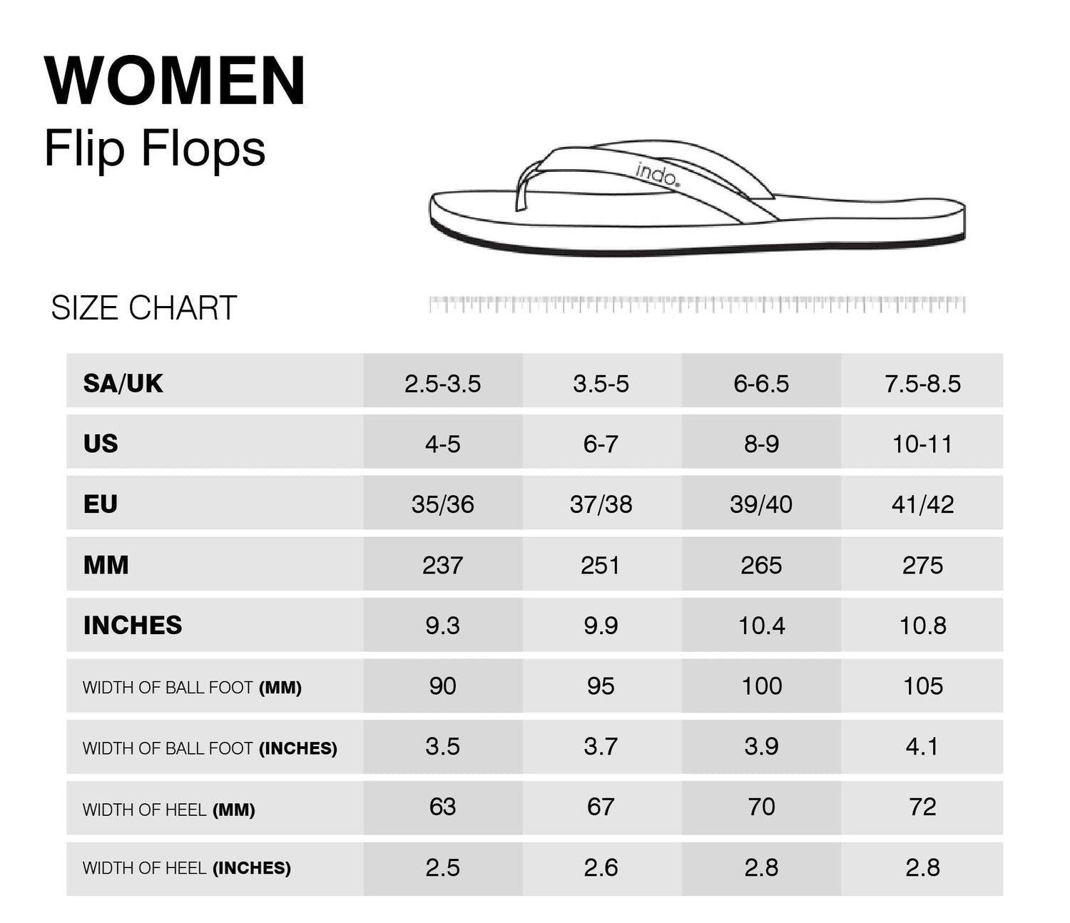 Floopi Size Chart Size Chart