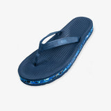 Riversole shore flip flop pair — top view showing navy blue textured footbed