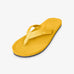 Single jamu yellow flip flop shown from above with textured footbed detail