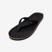 Indosole Men's Easy Living flip flop in reggae black with red, gold, and green midsole stripe