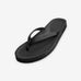 Indosole Women's Easy Living flip flop in black, angled product shot on white background