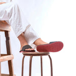 Women's Slide Sneaker Sole - Black/Red Sole - Indosole