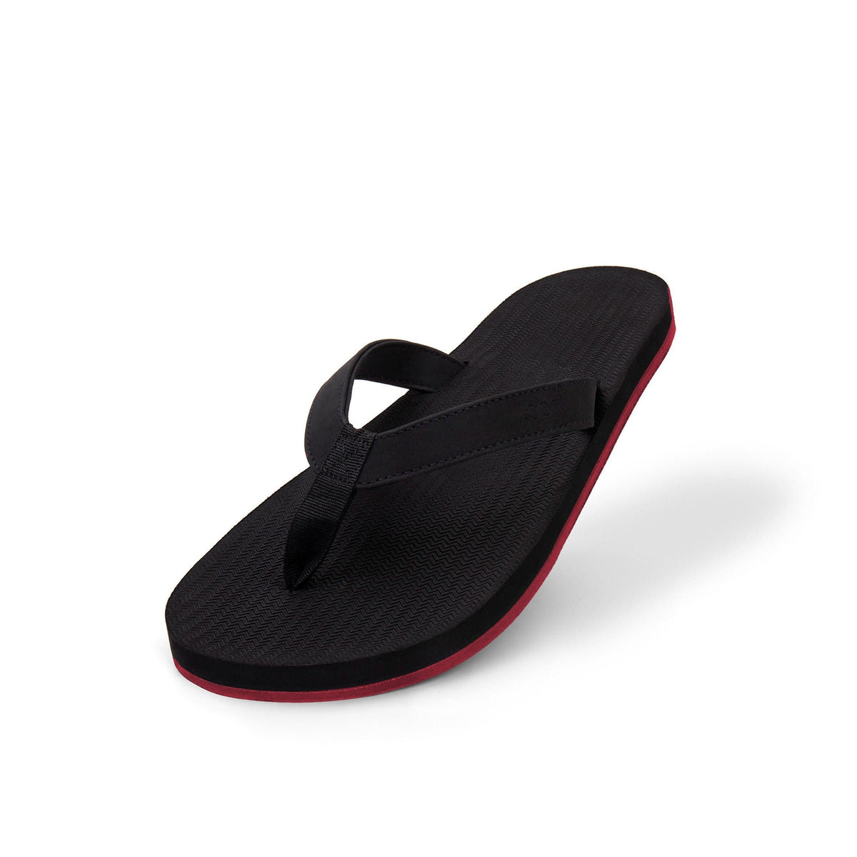 Women's Flip Flops Sneaker Sole - Black/Red Sole - Indosole