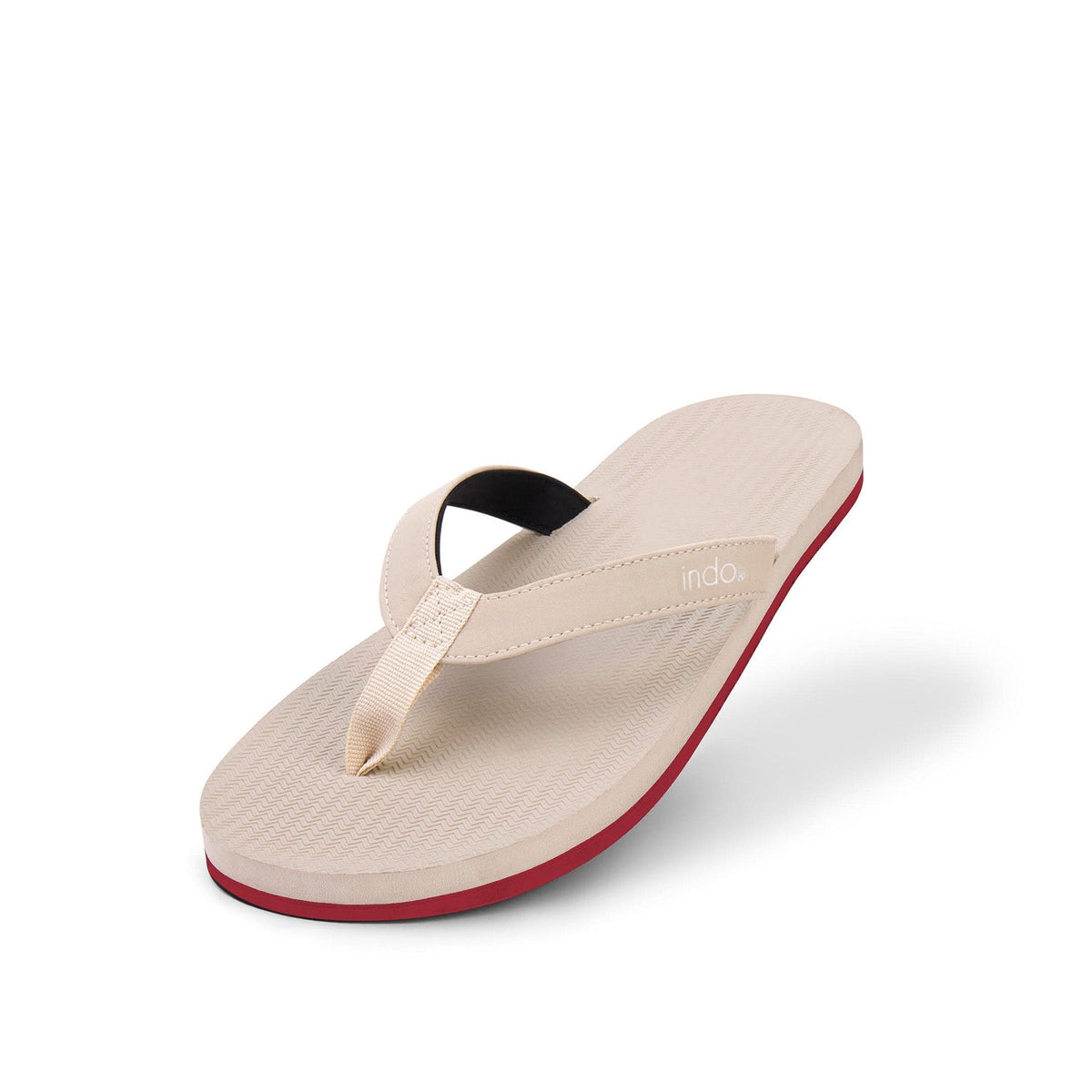 Women’s Flip Flops Sneaker Sole - Sea Salt/Red Sole - Indosole