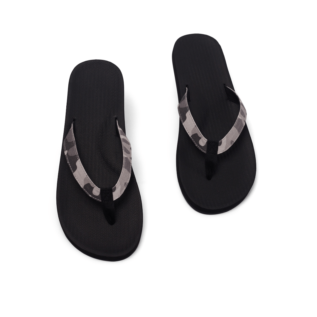 Women's Flip Flops Camo - Black/White Camo - Indosole
