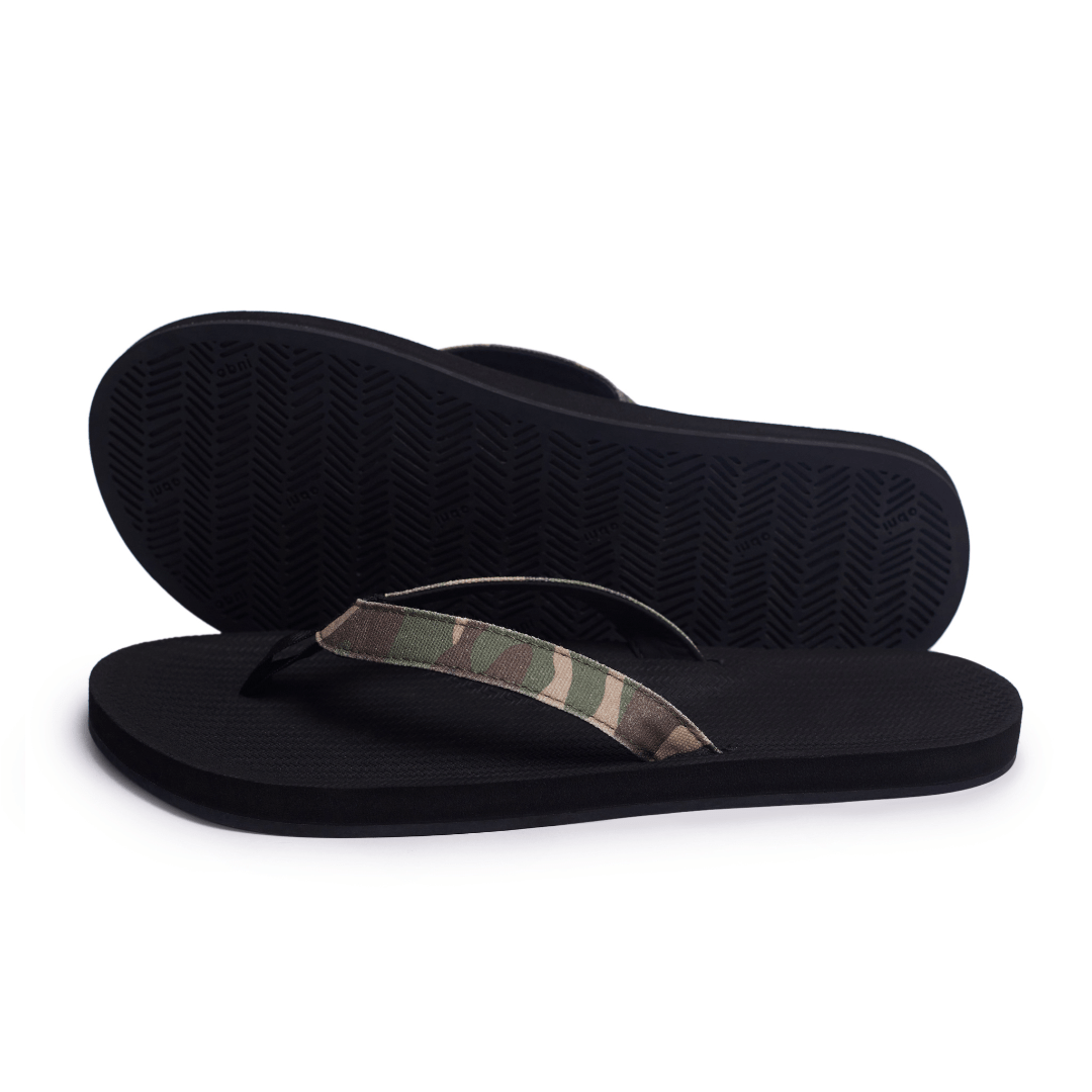 Women's Flip Flops Camo - Black/Camo Regular - Indosole