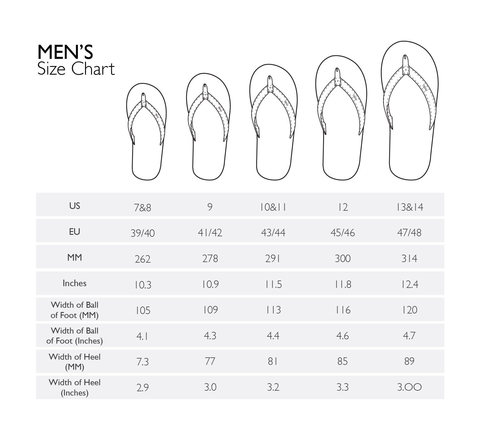 mens size chart 