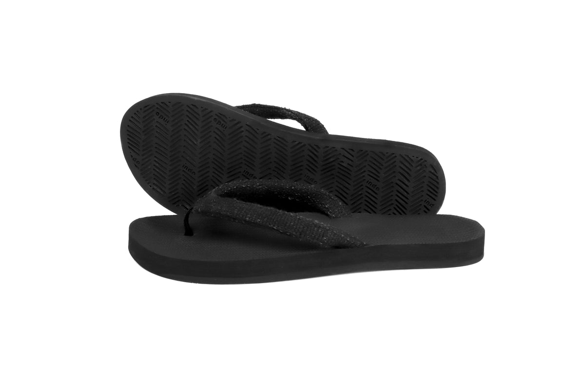 Women's Flip Flops Recycled Pable Straps - Ketapang/Black - Indosole