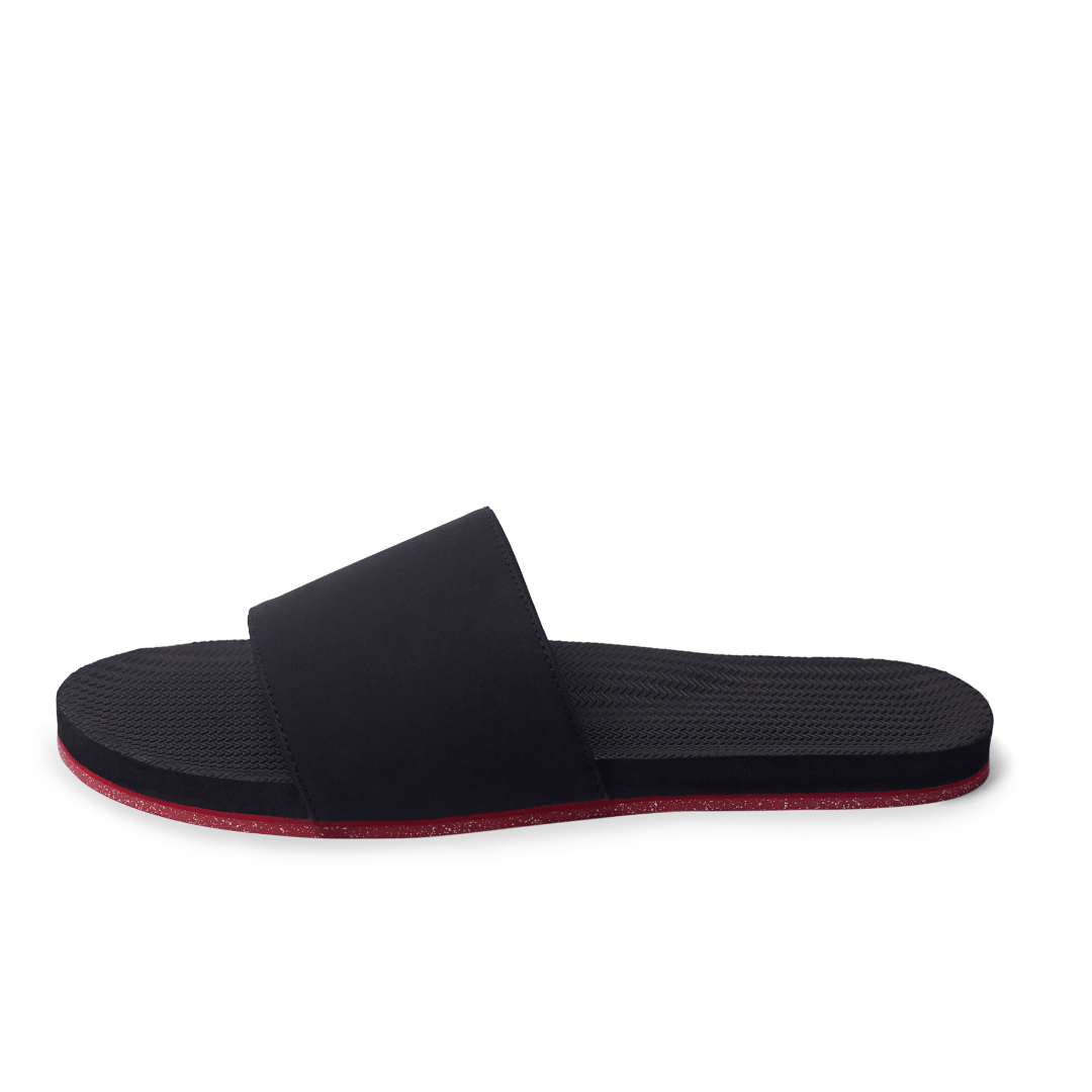 Women's Slide Sneaker Sole - Black/Red Sole - Indosole