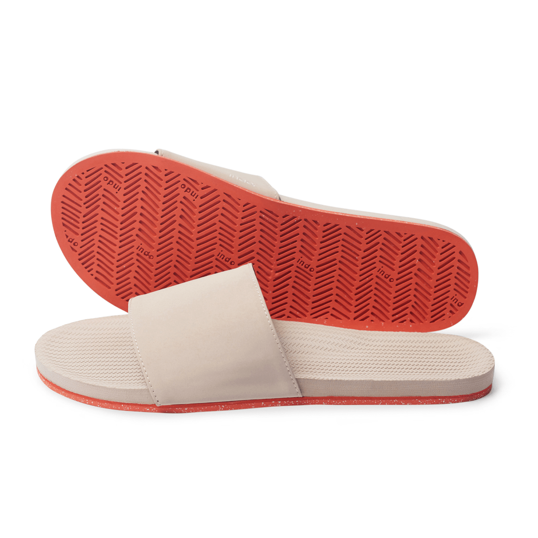 Women's Slide Sneaker Sole - Sea Salt/Orange Sole - Indosole